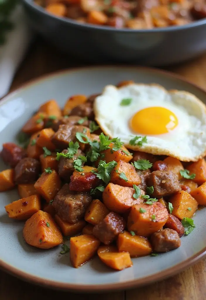 25 BBQ Pork Recipes That Rule the Grill - 15. BBQ Sweet Potato and Pork Hash