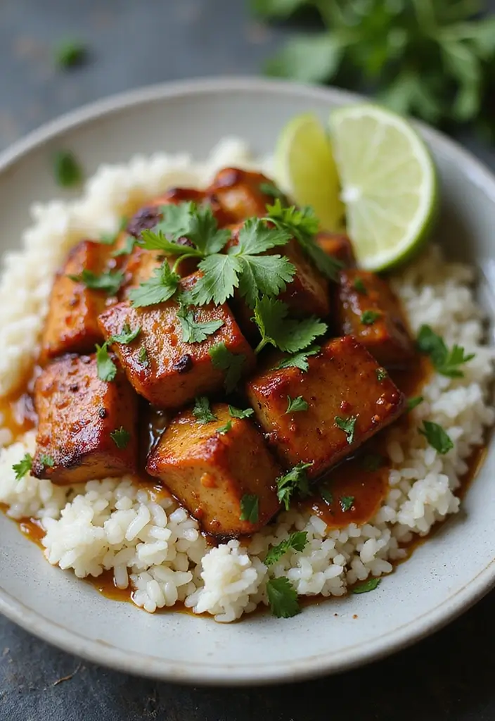 25 Baked Pork Recipes That Stay Tender and Juicy - 16. Thai Baked Pork with Coconut Rice