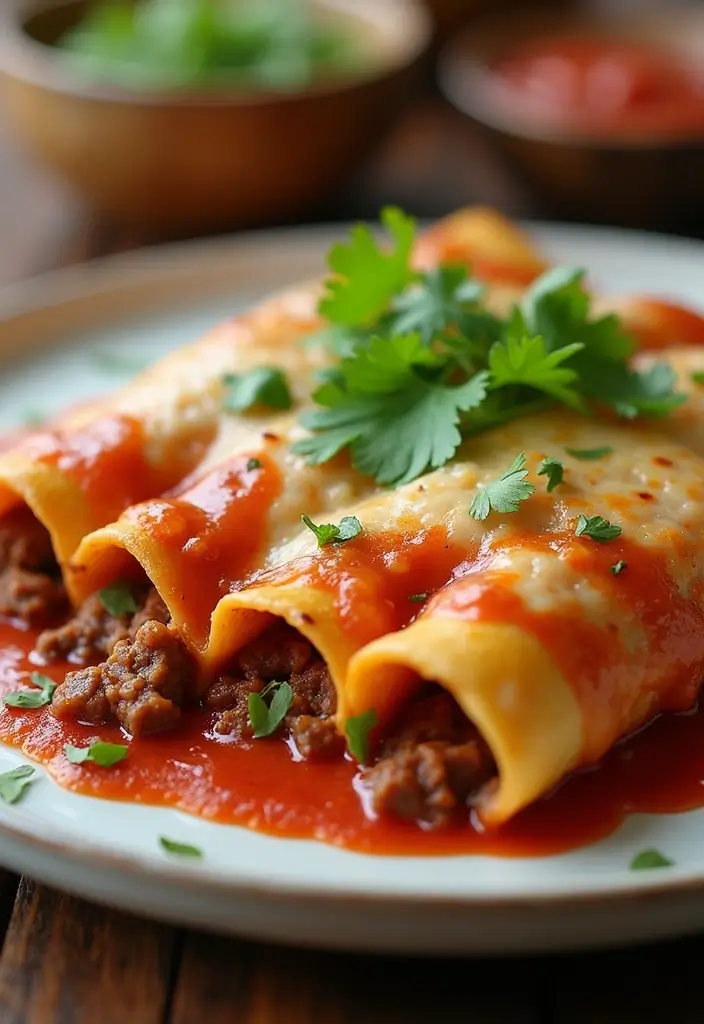 25 Beef Dinner Recipes That Bring Restaurant Flavor Home - 19. Beef Enchiladas with Red Sauce