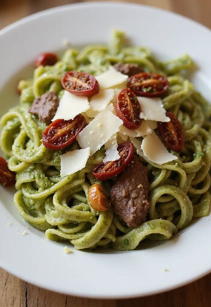 25 Beef Dinner Recipes That Bring Restaurant Flavor Home - 20. Beef Pesto Pasta