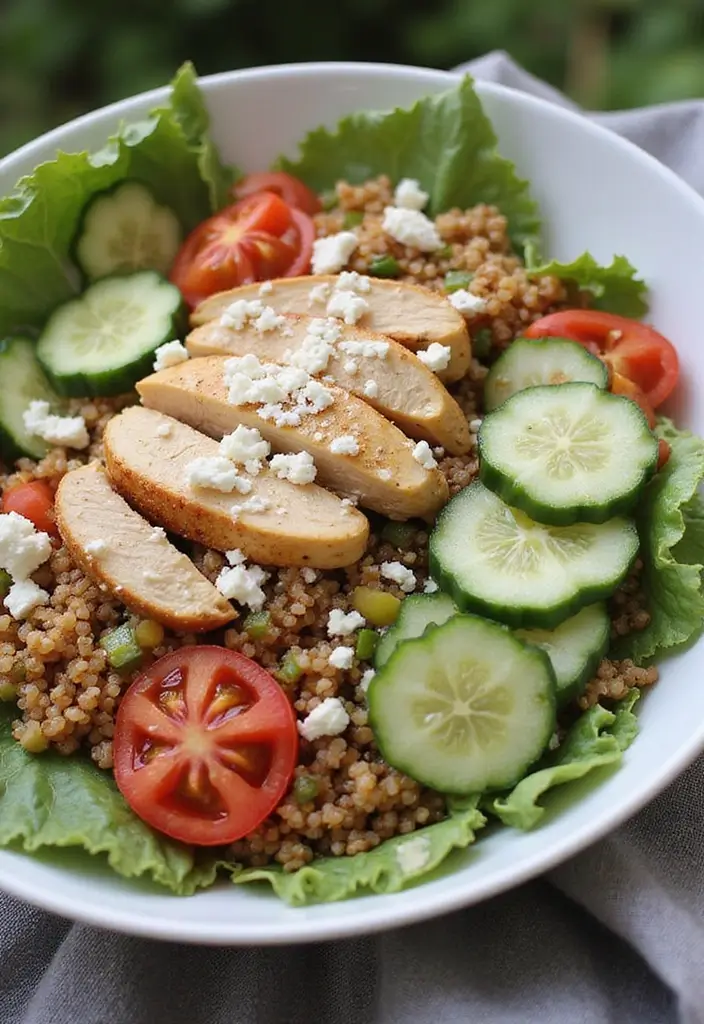 25 Chicken Salad Recipes That Taste Like Summer - 9. Mediterranean Chicken Salad with Quinoa
