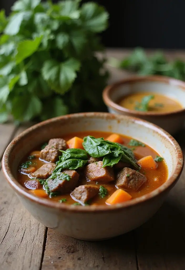 25 Classic Beef Stew Recipes for Cozy Evenings - 23. Beef Stew with Spinach