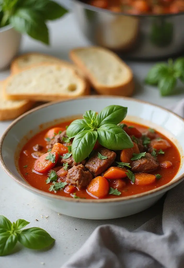 25 Classic Beef Stew Recipes for Cozy Evenings - 9. Tomato Basil Beef Stew