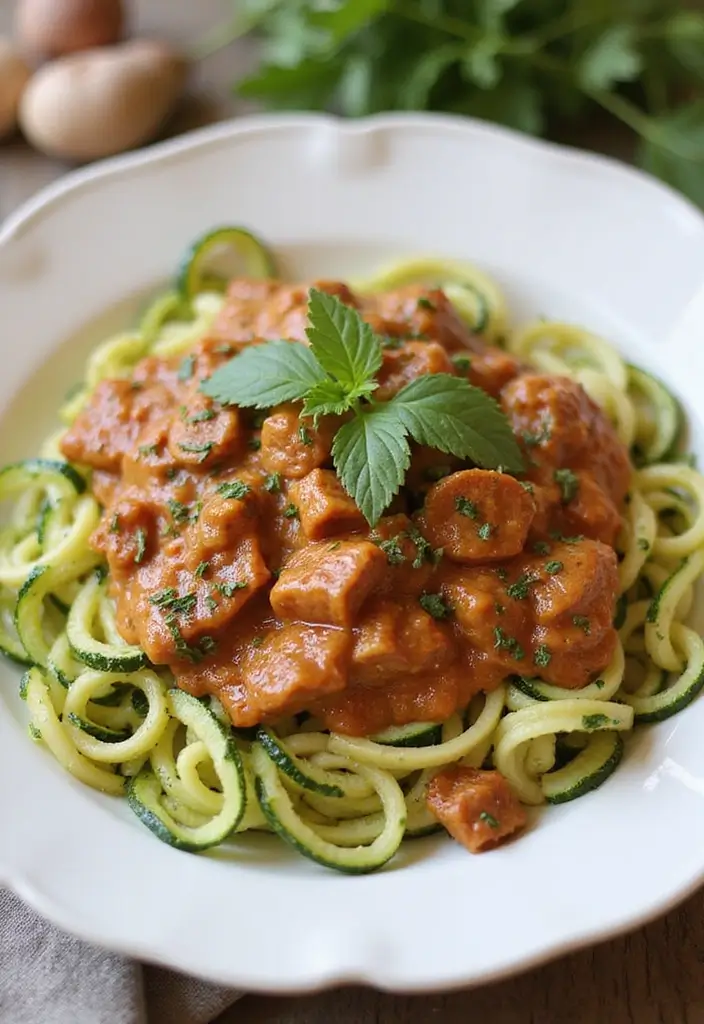 25 Creamy Beef Pasta Recipes Everyone Will Love - 10. Creamy Beef Zucchini Pasta