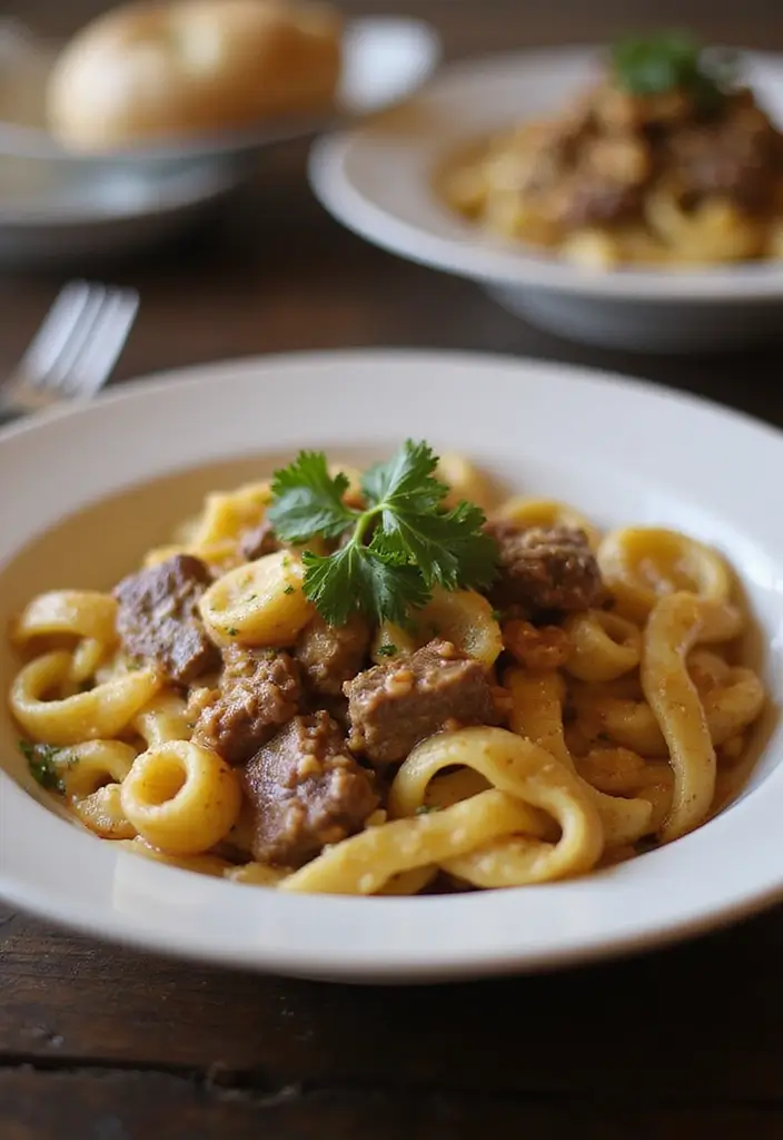 25 Creamy Beef Pasta Recipes Everyone Will Love - 18. Creamy Beef and Artichoke Pasta
