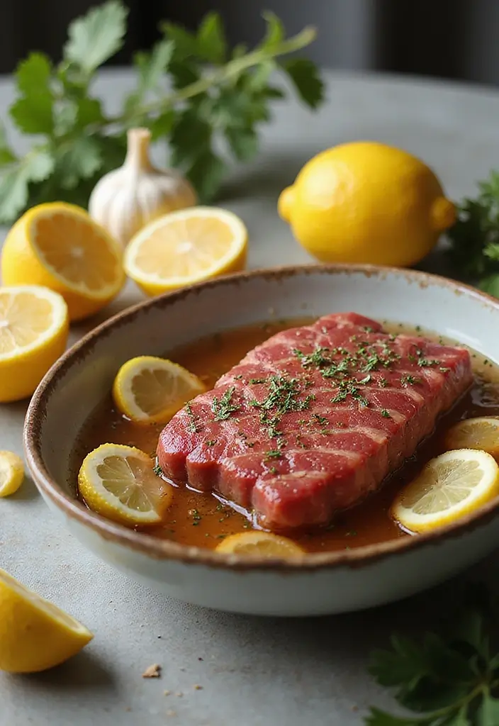 25 Grilled Steak Recipes That Sizzle with Flavor - 17. Garlic Lemon Marinade for Barbecue Steak