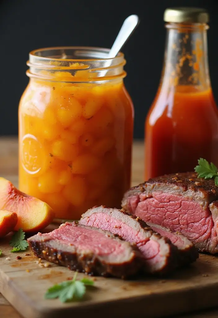 25 Grilled Steak Recipes That Sizzle with Flavor - 25. Spicy Peach Marinade for Grilled Steak