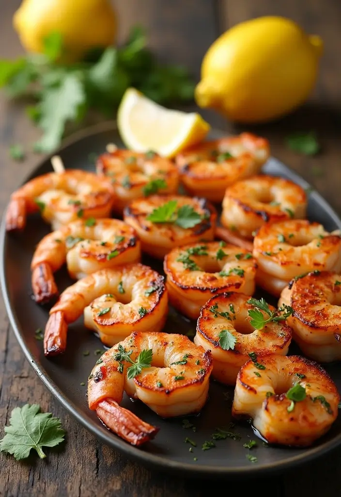 25 High-Protein Meat Recipes for Fitness Goals - 11. Lemon Garlic Shrimp Skewers