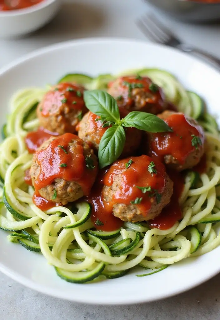 25 High-Protein Meat Recipes for Fitness Goals - 6. Turkey Meatballs with Zucchini Noodles