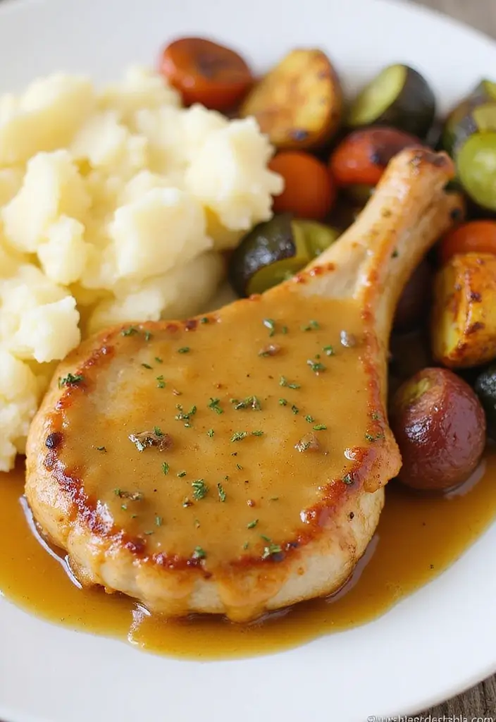 25 Juicy Pork Chop Recipes for Easy Dinners - 12. Honey Mustard Glazed Pork Chops