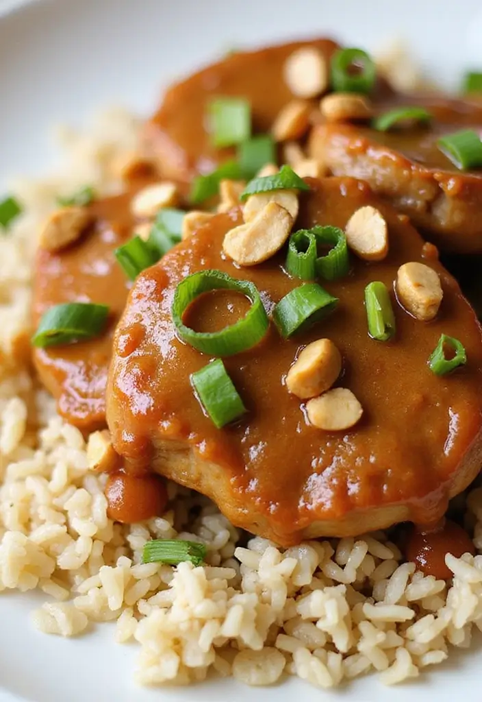 25 Juicy Pork Chop Recipes for Easy Dinners - 21. Thai Peanut Pork Chops