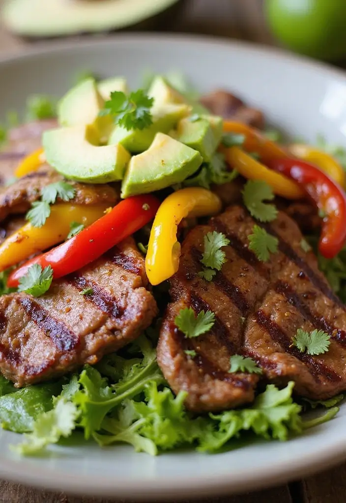 25 Keto Beef Recipes for Low-Carb Lifestyles - 11. Beef Fajita Salad