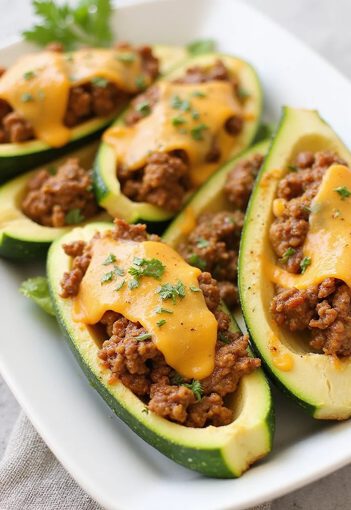 25 Keto Beef Recipes for Low-Carb Lifestyles - 9. Beef Zucchini Boats