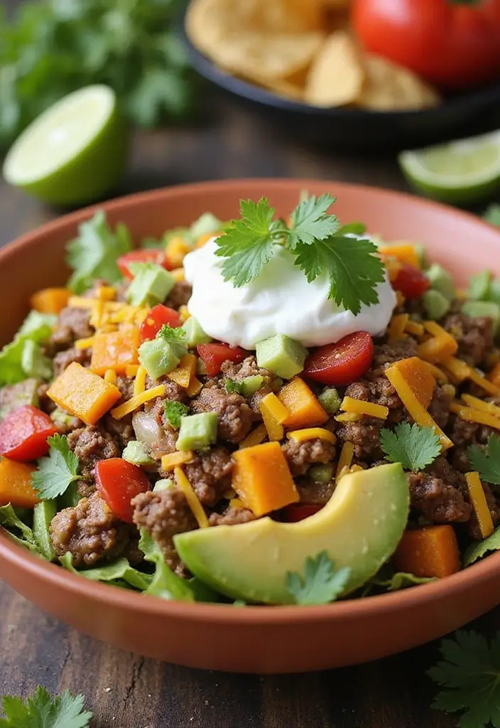 25 Low-Carb Meat Recipes for Healthy Eating - 11. Beef Taco Salad