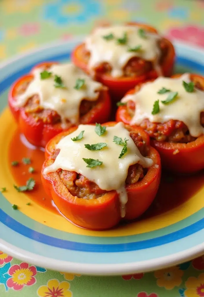 25 Low-Carb Meat Recipes for Healthy Eating - 14. Chicken Parmesan Stuffed Peppers