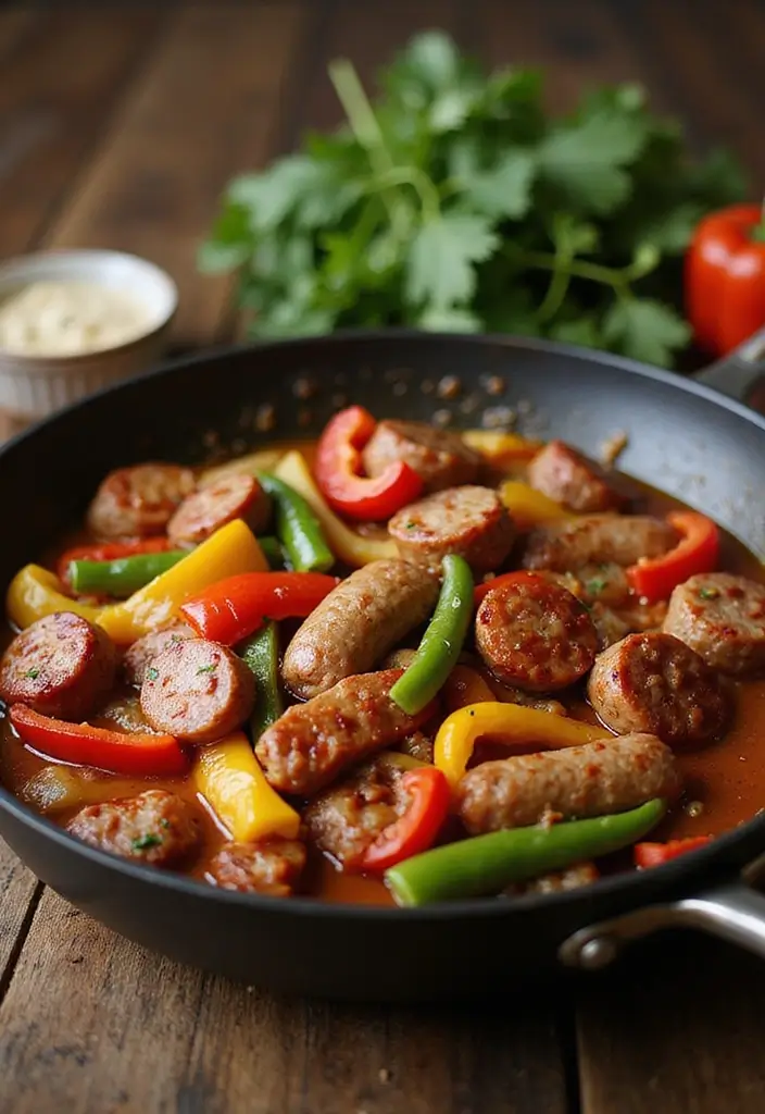 25 Low-Carb Meat Recipes for Healthy Eating - 4. Italian Sausage and Peppers Skillet