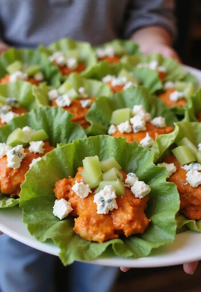 25 Low-Carb Meat Recipes for Healthy Eating - 9. Buffalo Chicken Lettuce Wraps