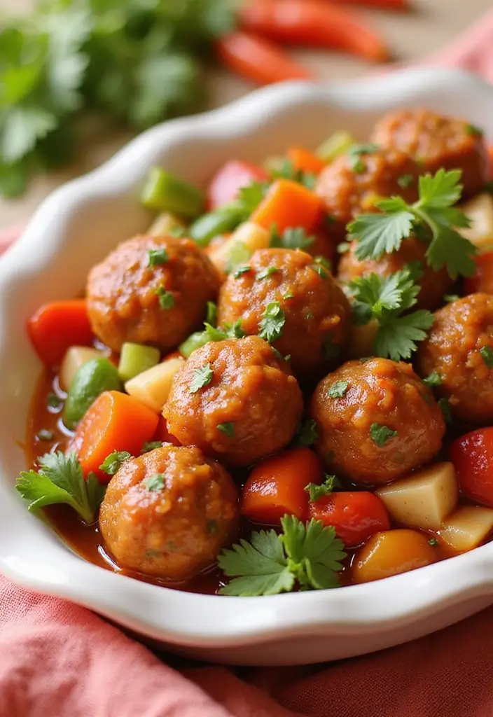 25 Meat Casserole Recipes Full of Comfort and Flavor - 15. Sweet and Sour Meatball Casserole
