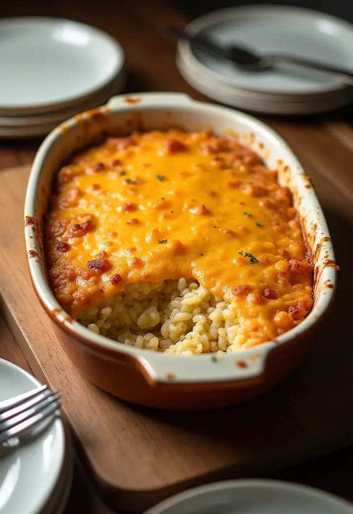 25 Meat Casserole Recipes Full of Comfort and Flavor - 2. Cheesy Chicken and Rice Casserole