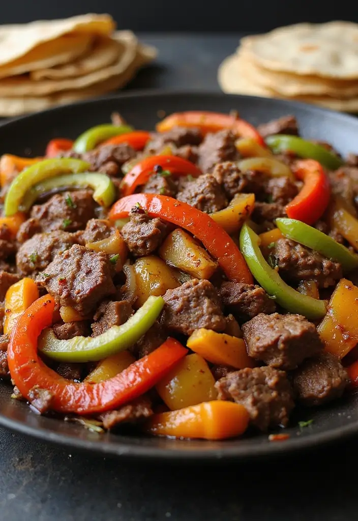 25 One-Pot Beef Recipes for Effortless Cooking - 15. Beef Fajita Skillet