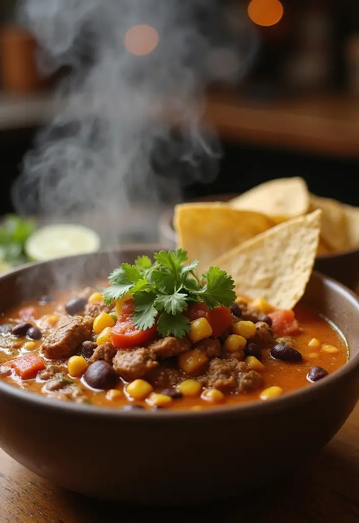 25 One-Pot Beef Recipes for Effortless Cooking - 20. Beef Taco Soup