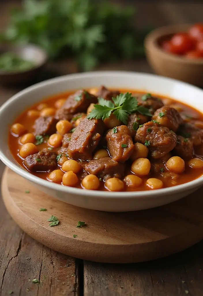 25 One-Pot Beef Recipes for Effortless Cooking - 23. Beef and Chickpea Stew