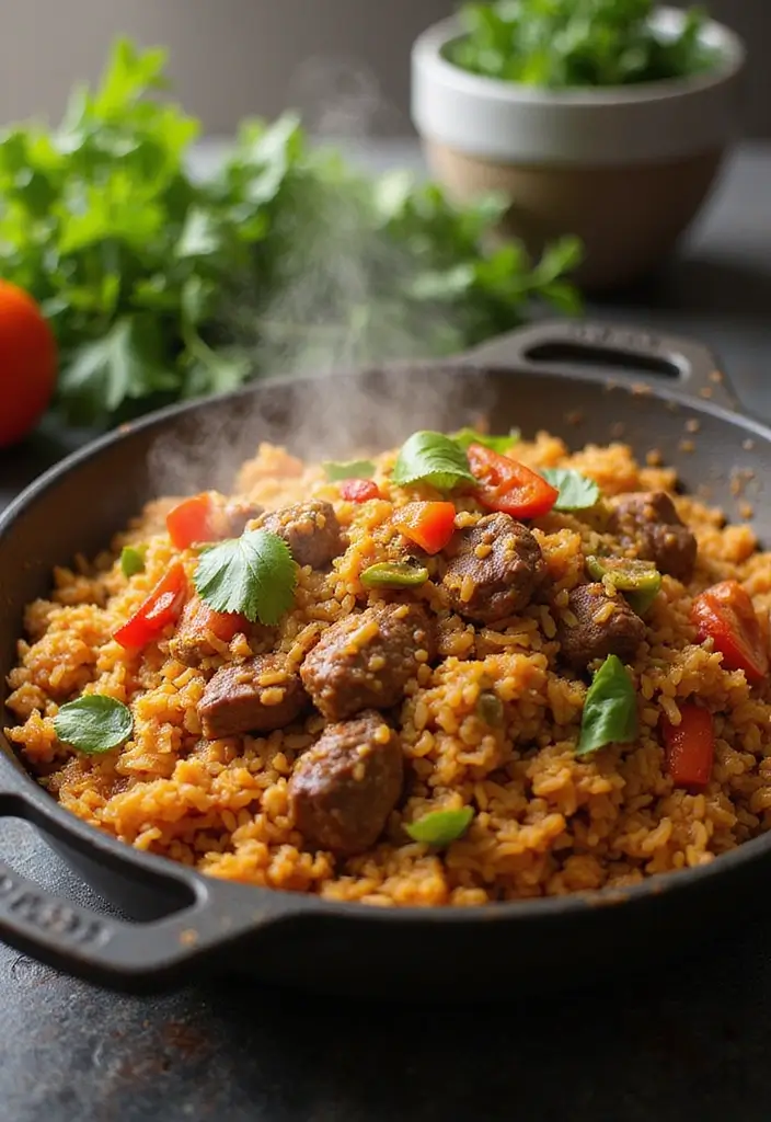 25 One-Pot Beef Recipes for Effortless Cooking - 8. Beef and Rice Skillet