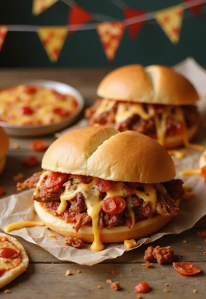 25 Pulled Pork Recipes for Sandwich Lovers - 18. Pulled Pork Pizza Sandwiches