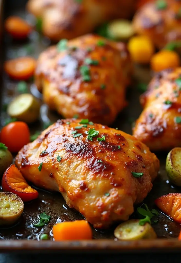 25 Sheet Pan Meat Recipes for Quick Dinners - 1. Honey Garlic Chicken Thighs