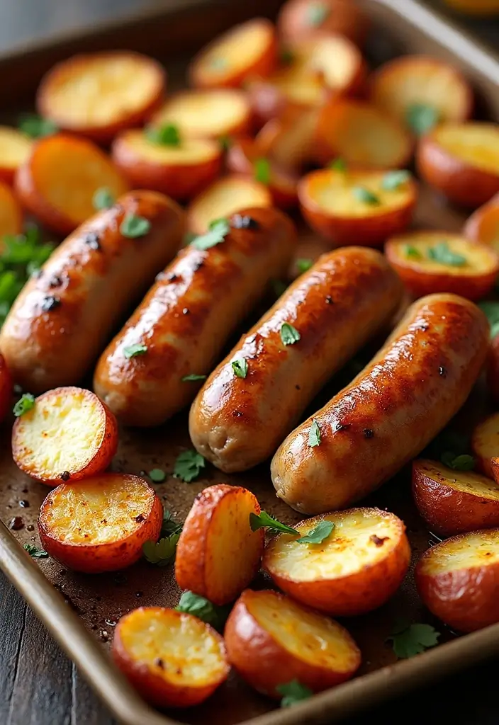 25 Sheet Pan Meat Recipes for Quick Dinners - 11. Italian Sausage and Potato Bake