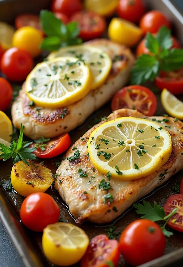 25 Sheet Pan Meat Recipes for Quick Dinners - 2. Lemon Herb Pork Chops