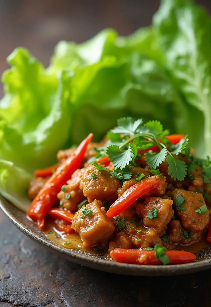 25 Spicy Pork Recipes for Flavor Seekers - 2. Thai Spicy Pork Lettuce Wraps