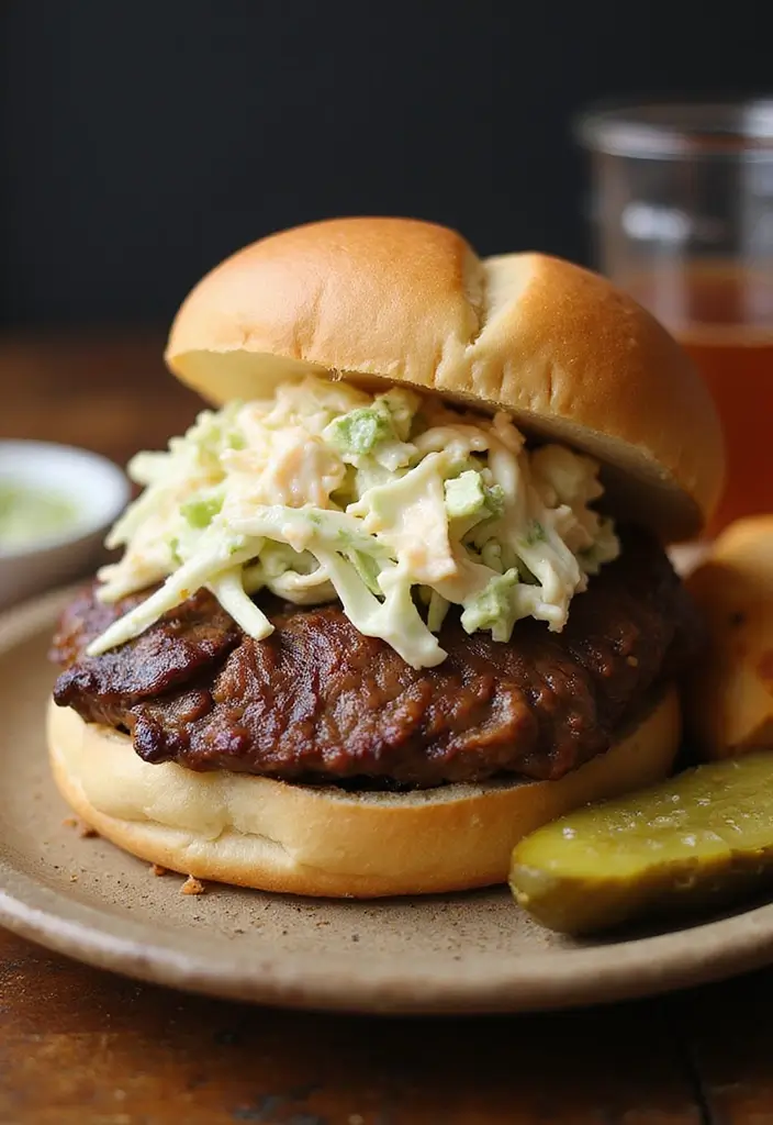 25 Steak Sandwich Recipes That Satisfy Big Appetites - 23. Steak and Coleslaw Sandwich