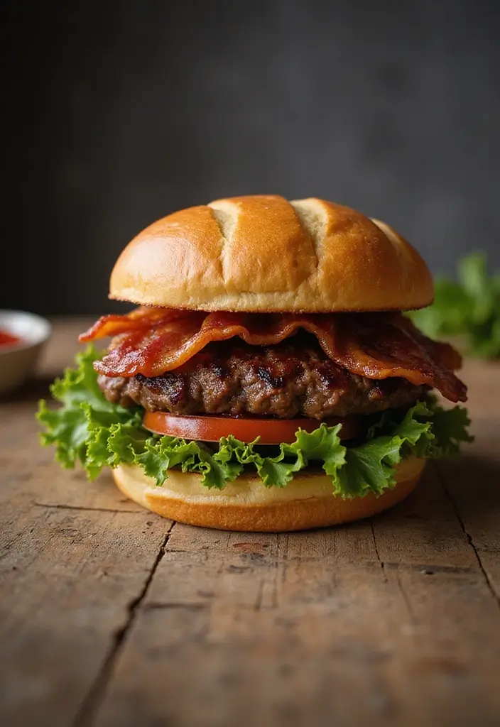 25 Steak Sandwich Recipes That Satisfy Big Appetites - 25. Steak and Bacon Burger