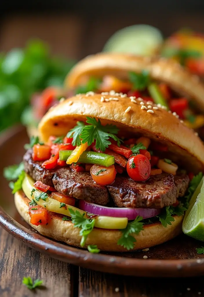 25 Steak Sandwich Recipes That Satisfy Big Appetites - 7. Steak Fajita Sandwich