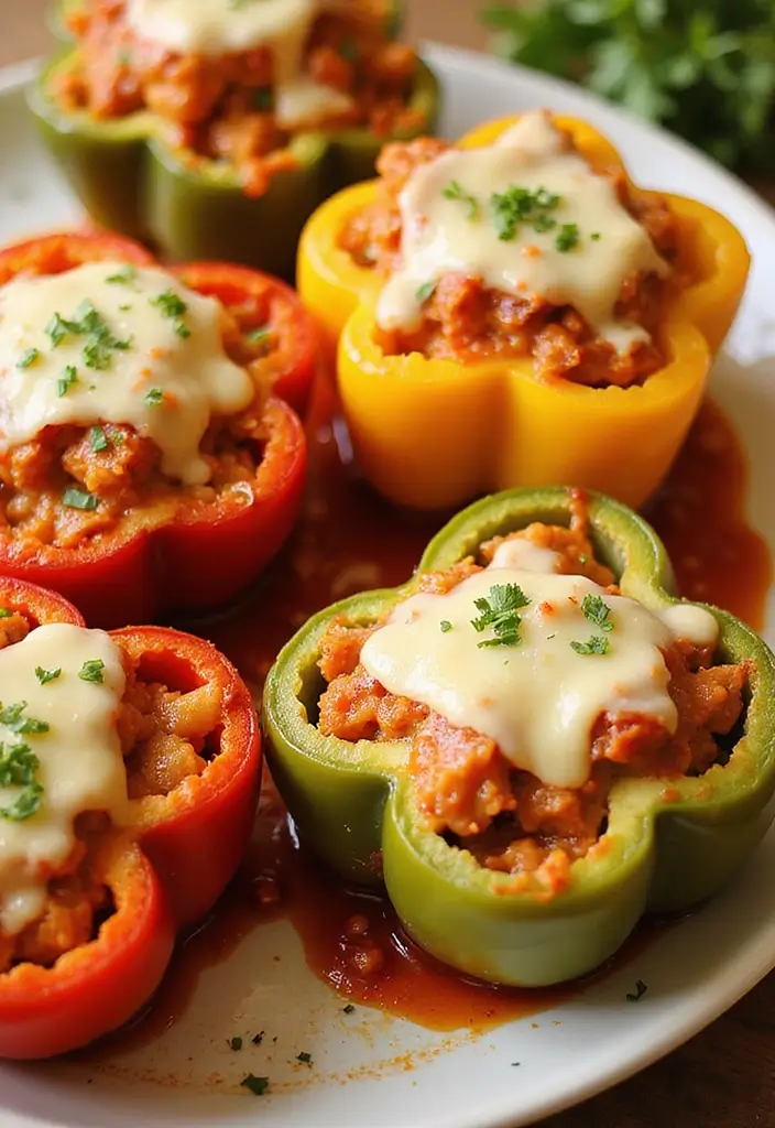 25 Stuffed Meat Recipes That Wow at Dinner - 12. Chicken Parmesan Stuffed Peppers