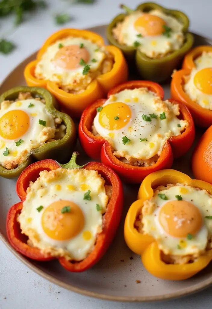 25 Stuffed Meat Recipes That Wow at Dinner - 15. Egg and Cheese Stuffed Breakfast Peppers