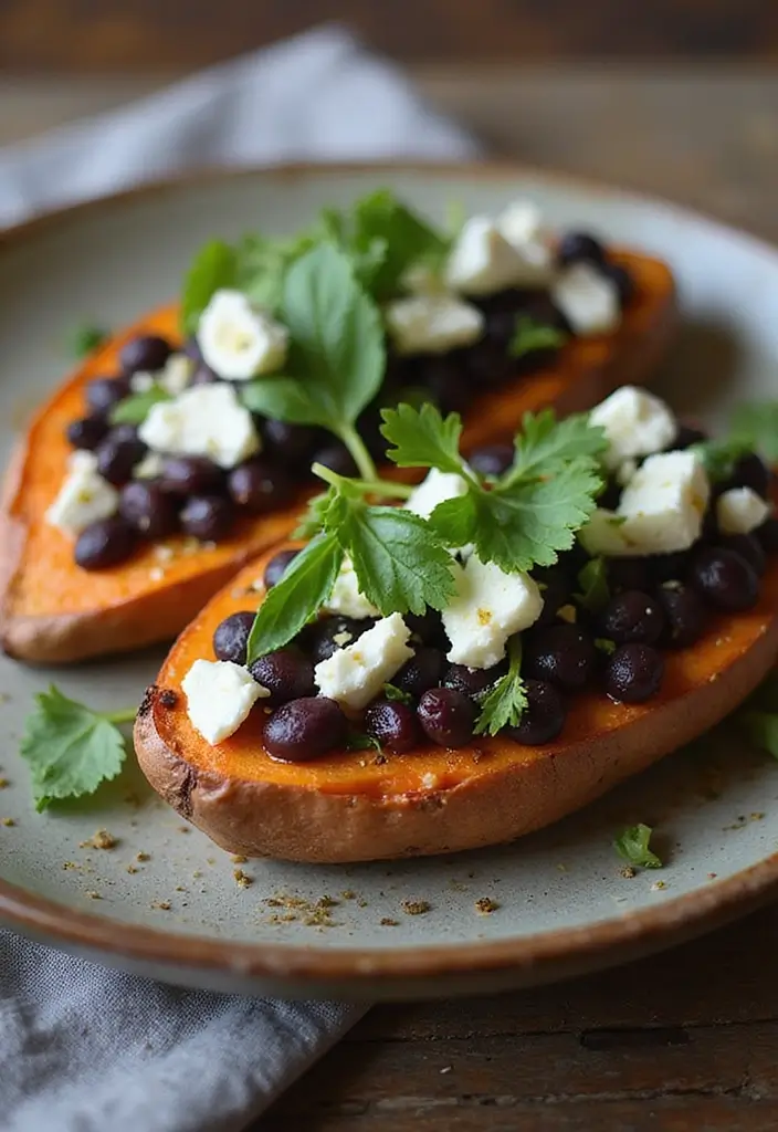 25 Stuffed Meat Recipes That Wow at Dinner - 18. Stuffed Sweet Potatoes with Black Beans and Feta
