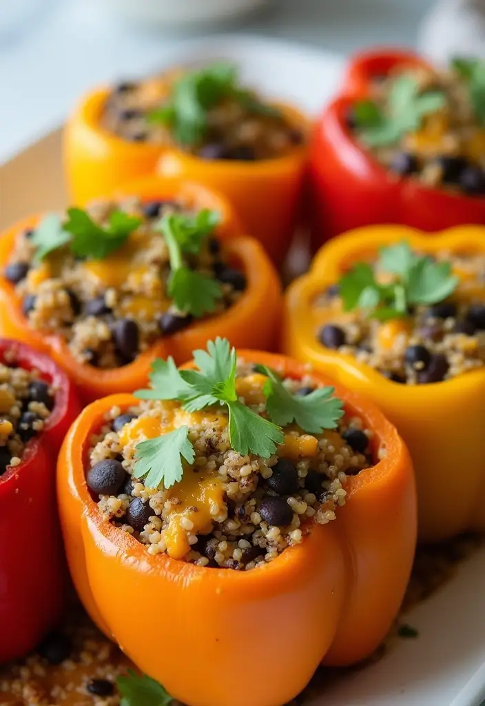 25 Stuffed Meat Recipes That Wow at Dinner - 3. Cheesy Quinoa and Black Bean Stuffed Peppers