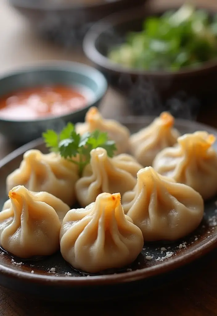 26 Asian Pork Recipes That Burst with Sweet Heat - 19. Pork Dumplings with Spicy Sauce