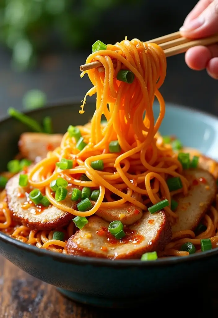 26 Asian Pork Recipes That Burst with Sweet Heat - 3. Sichuan Spicy Pork Noodles