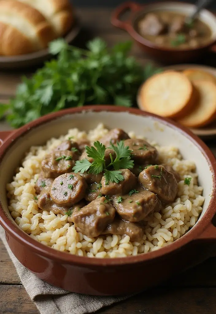 26 Beef and Rice Recipes for Quick Family Meals - 11. Beef Stroganoff Rice Bowl