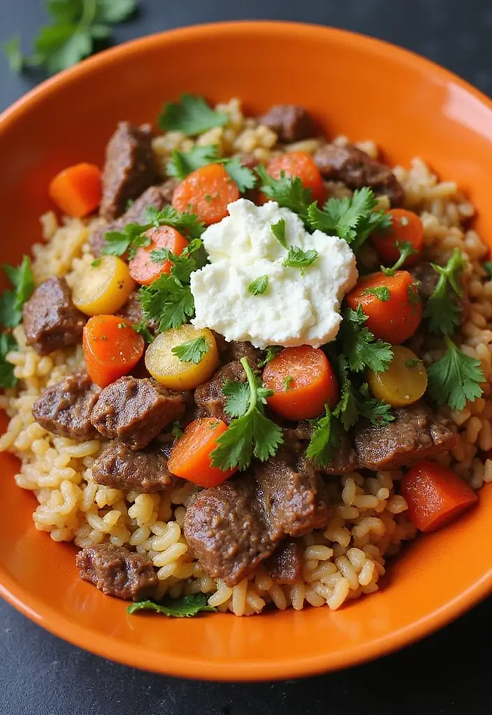 26 Beef and Rice Recipes for Quick Family Meals - 21. Greek Beef and Rice Bowl