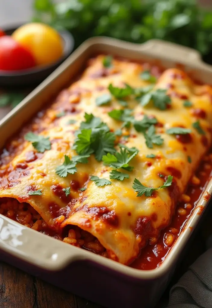26 Beef and Rice Recipes for Quick Family Meals - 22. Beef and Rice Enchiladas