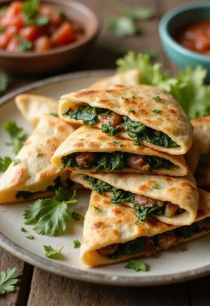 26 Budget-Friendly Beef Recipes for Families - 20. Beef and Spinach Quesadillas