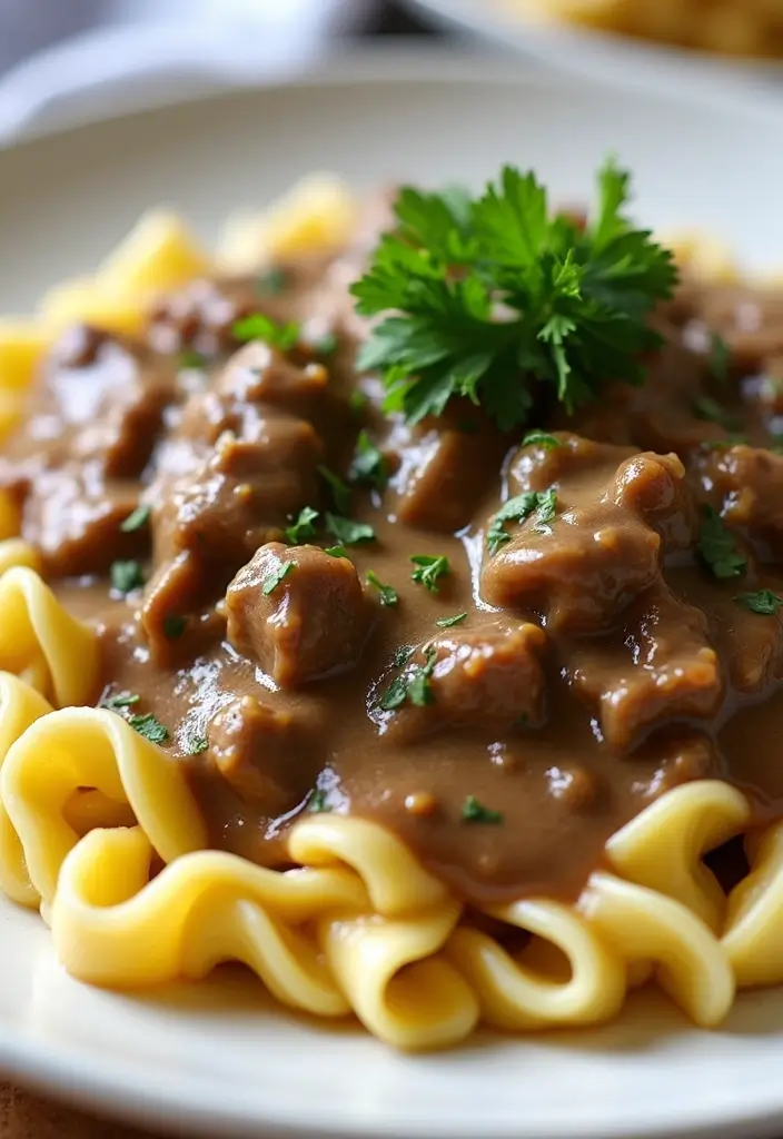 26 Budget-Friendly Beef Recipes for Families - 7. Beef Stroganoff