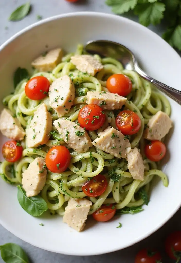 26 Creamy Chicken Pasta Recipes Everyone Craves - 10. Healthy Creamy Chicken Pasta with Zucchini Noodles