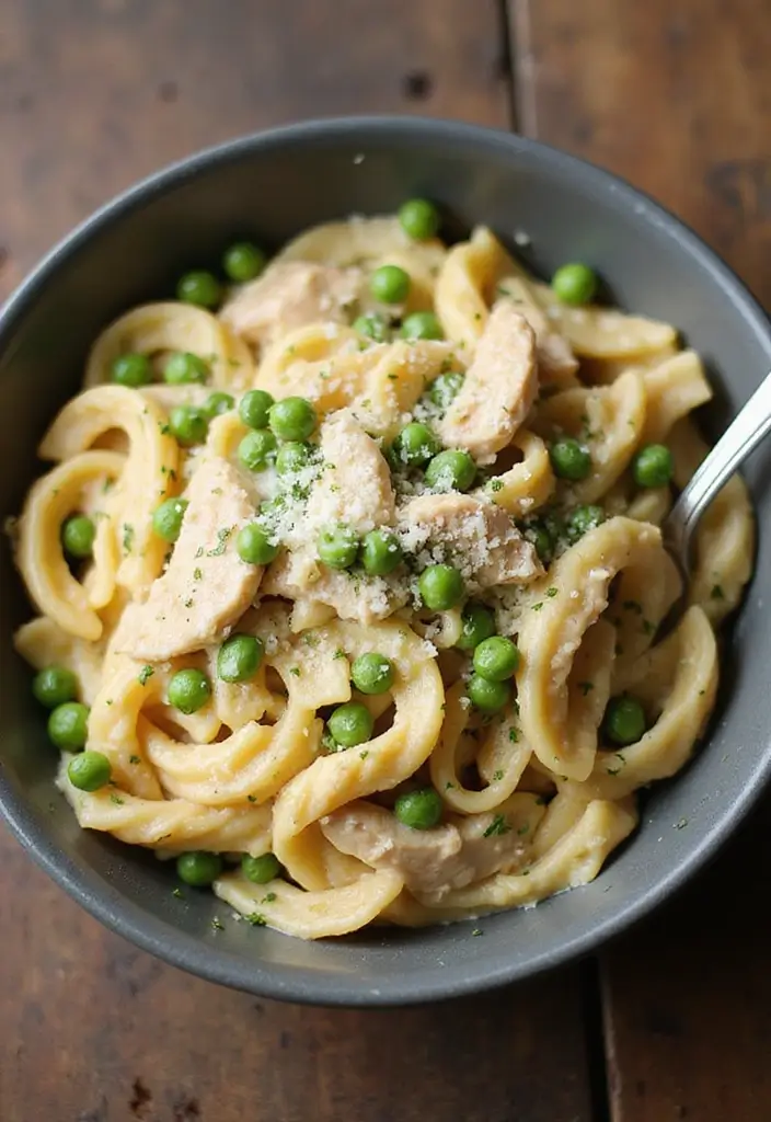 26 Creamy Chicken Pasta Recipes Everyone Craves - 12. Creamy Chicken and Peas Pasta