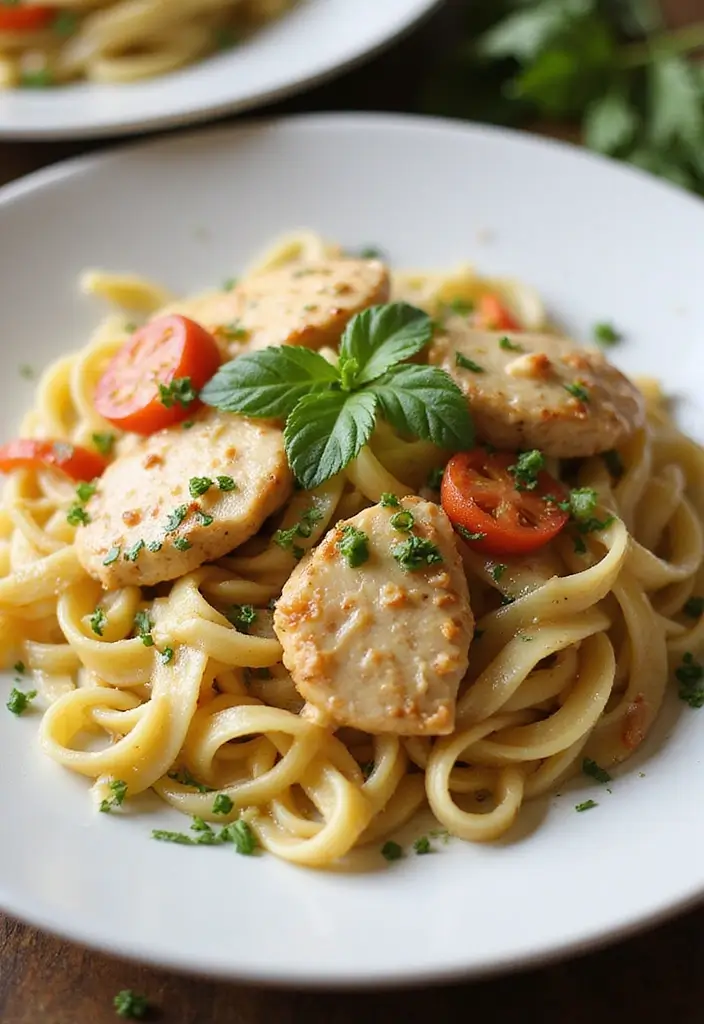 26 Creamy Chicken Pasta Recipes Everyone Craves - 19. Creamy Chicken Fettuccine Primavera