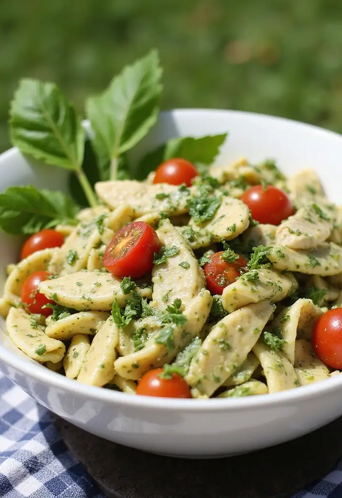 26 Creamy Chicken Pasta Recipes Everyone Craves - 24. Creamy Chicken Pesto Pasta Salad